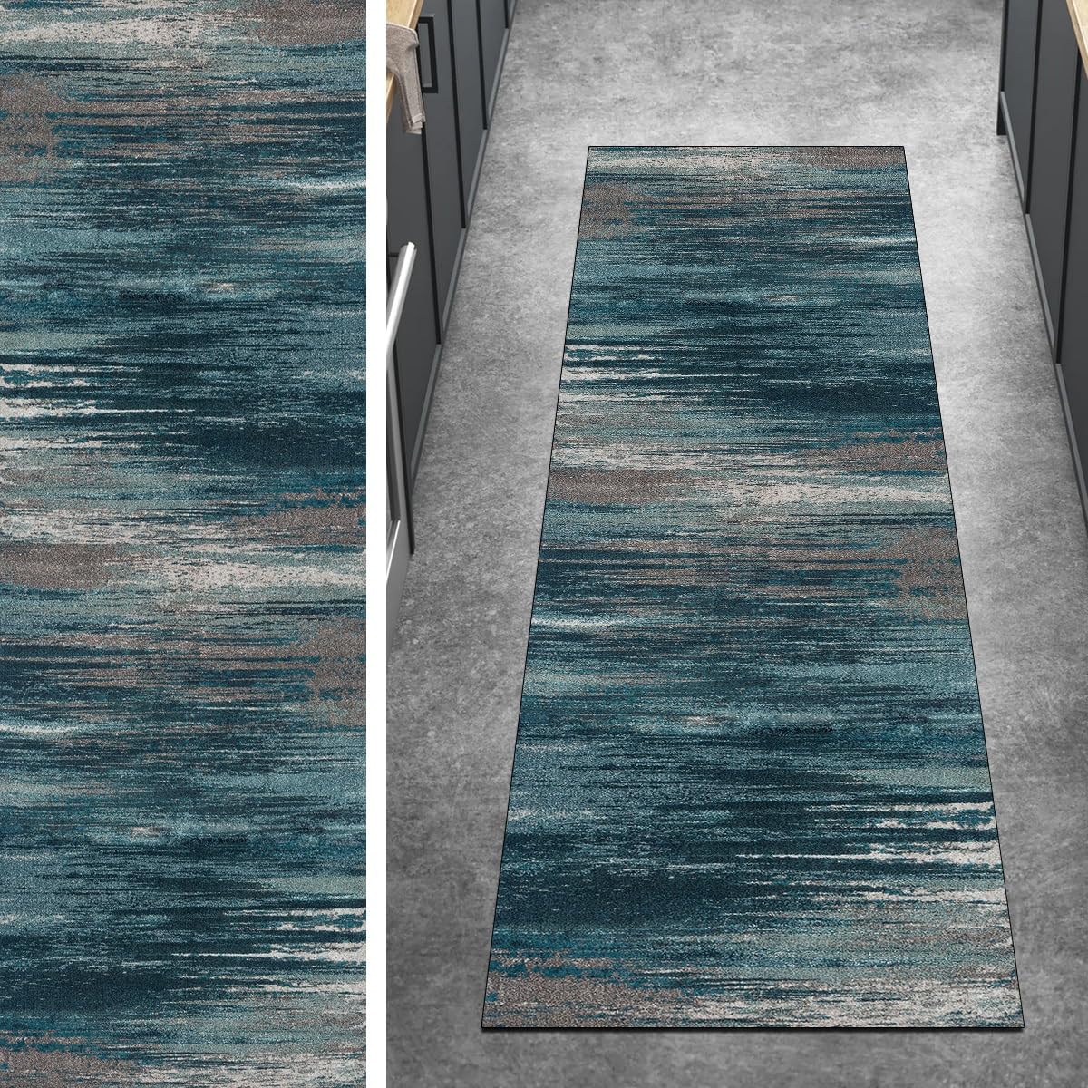 Tapis De Couloir Antidérapant Noir - 40 X 150 Cm - Polyester Doux - Pour Cuisine, Chambre, Entrée