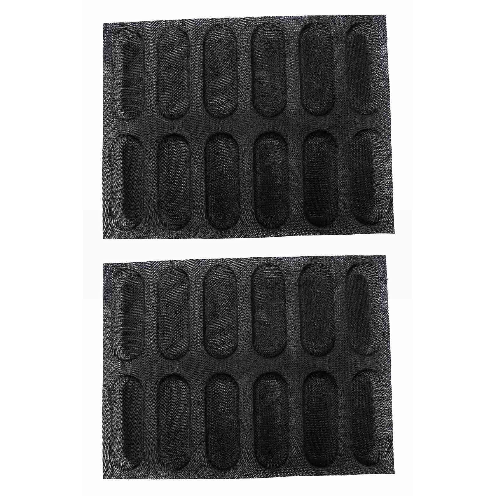 2X Formes de Moule à Pain Français Perforé Antiadhésif en de Silicone, Moules à Hot-Dog, Moules à Pain
