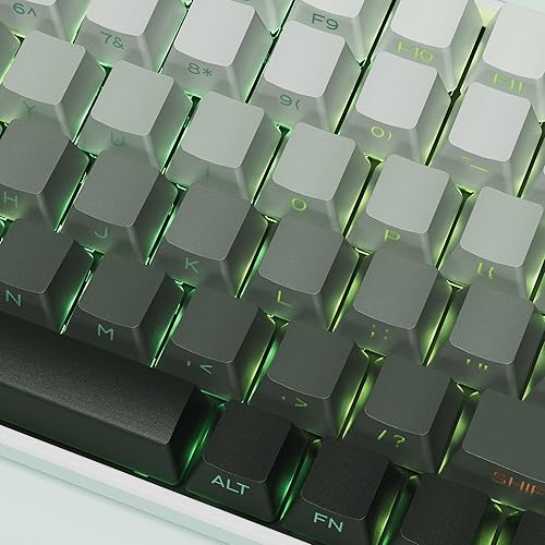 Miniatura 3 de XVX Teclas con gradiente de algas marinas verdes brillantes - 136 teclas, impresión lateral, doble tiro PBT, perfil OEM para interruptores Cherry