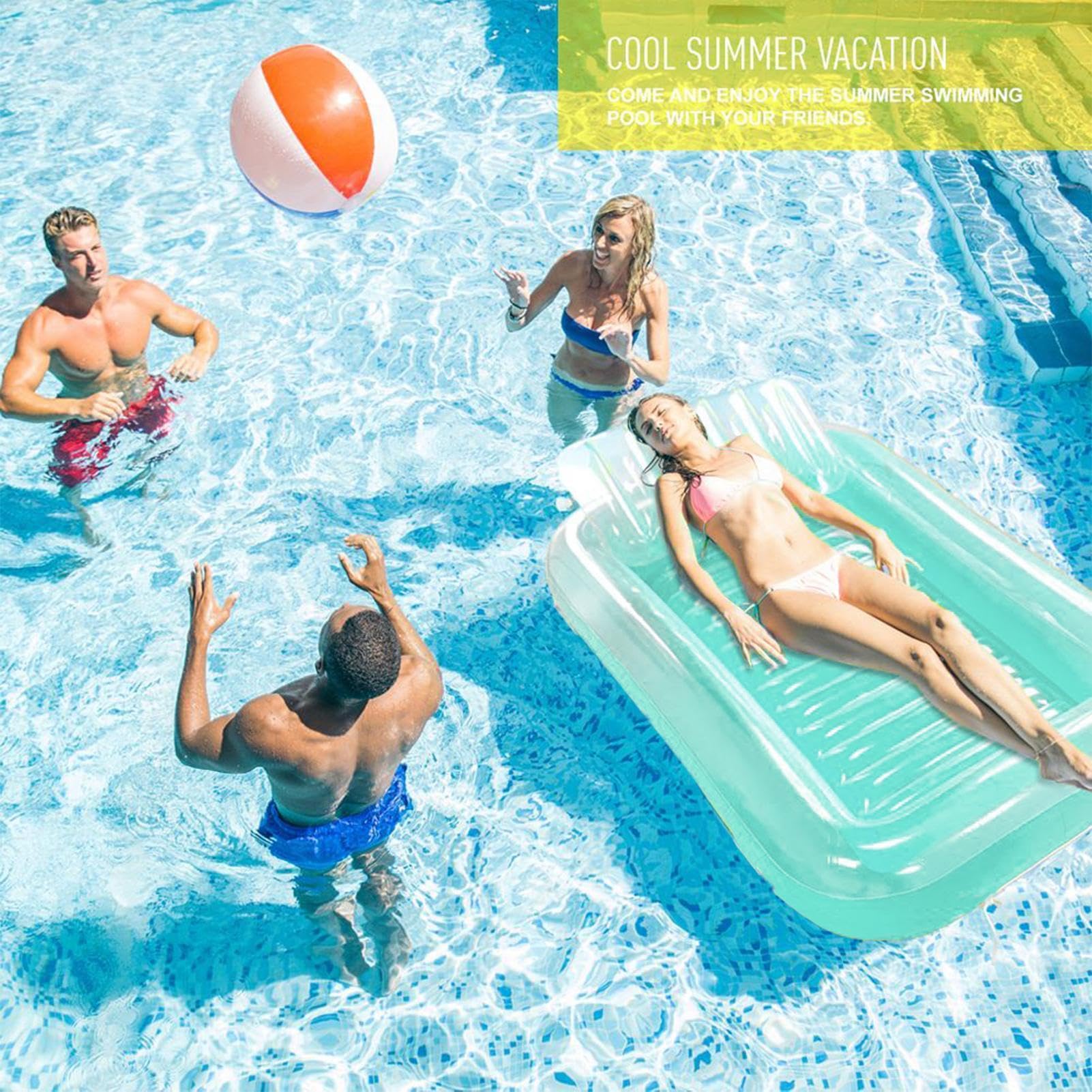 Pływaki Dla Dorosłych Do Basenu Pływający muchiwany Leżak Wodny do Pływania | leżak basenowy Na wakacje, camping, przyjęcia w ogrodzie, podwórko, jezioro, rzekę oraz
