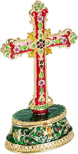 Miniatura 8 de QIFU Caja decorativa pintada a mano con bisagras, regalo único para decoración del hogar