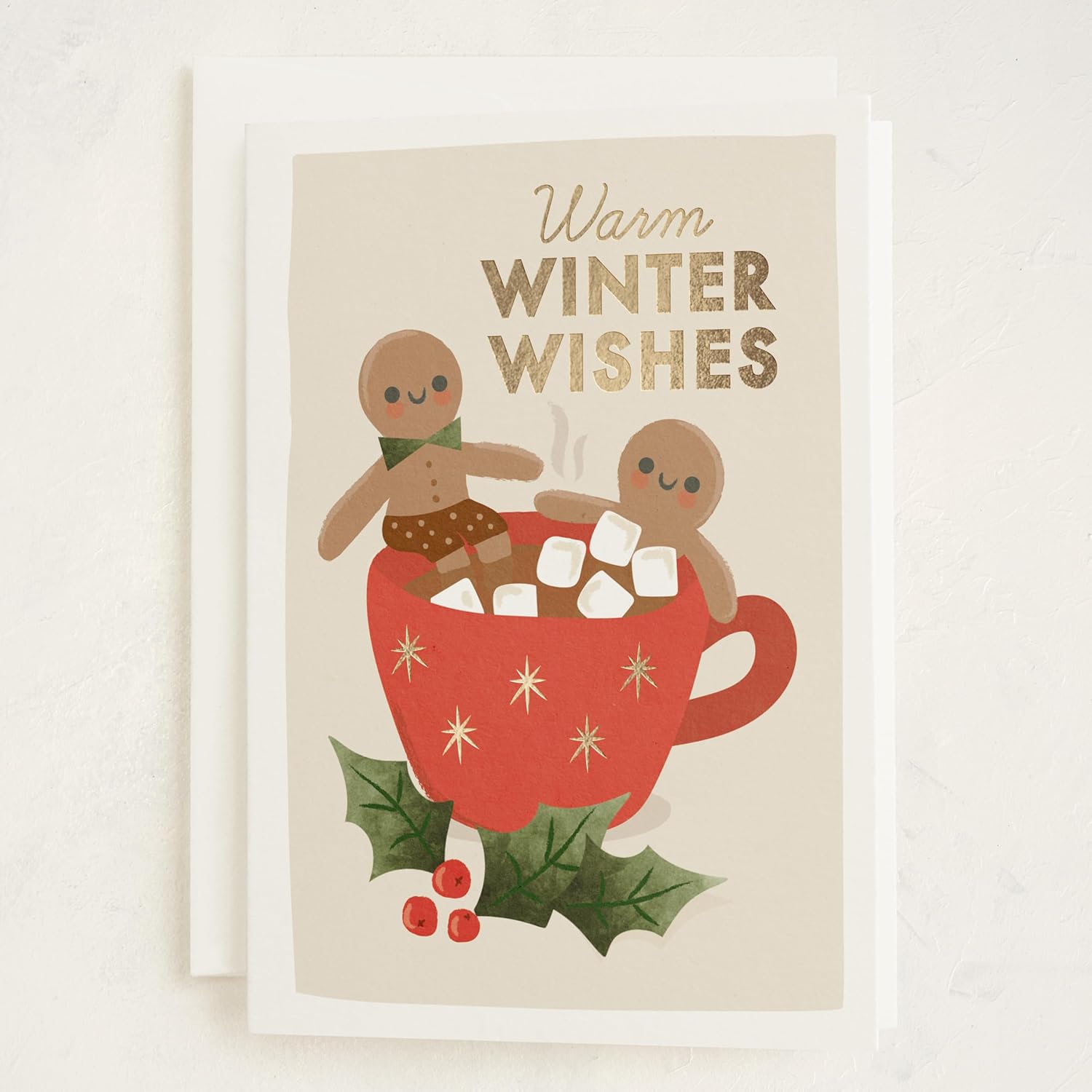 Minted Be Merry Holiday Cards, 8 Cards with Envelopes, Folded 5x7 Christmas Card with Santa Carrying Gift Boxes Illustration, Retro-Inspired Classic Christmas Design, Luxurious Paper, Blank Inside
