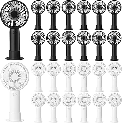 Miniatura 28 de 6 piezas Mini Ventilador de Mano Potente 3 velocidades Ventilador Personal Pequeño Portátil Recargable con Base USB para Mujeres Maquillaje de
