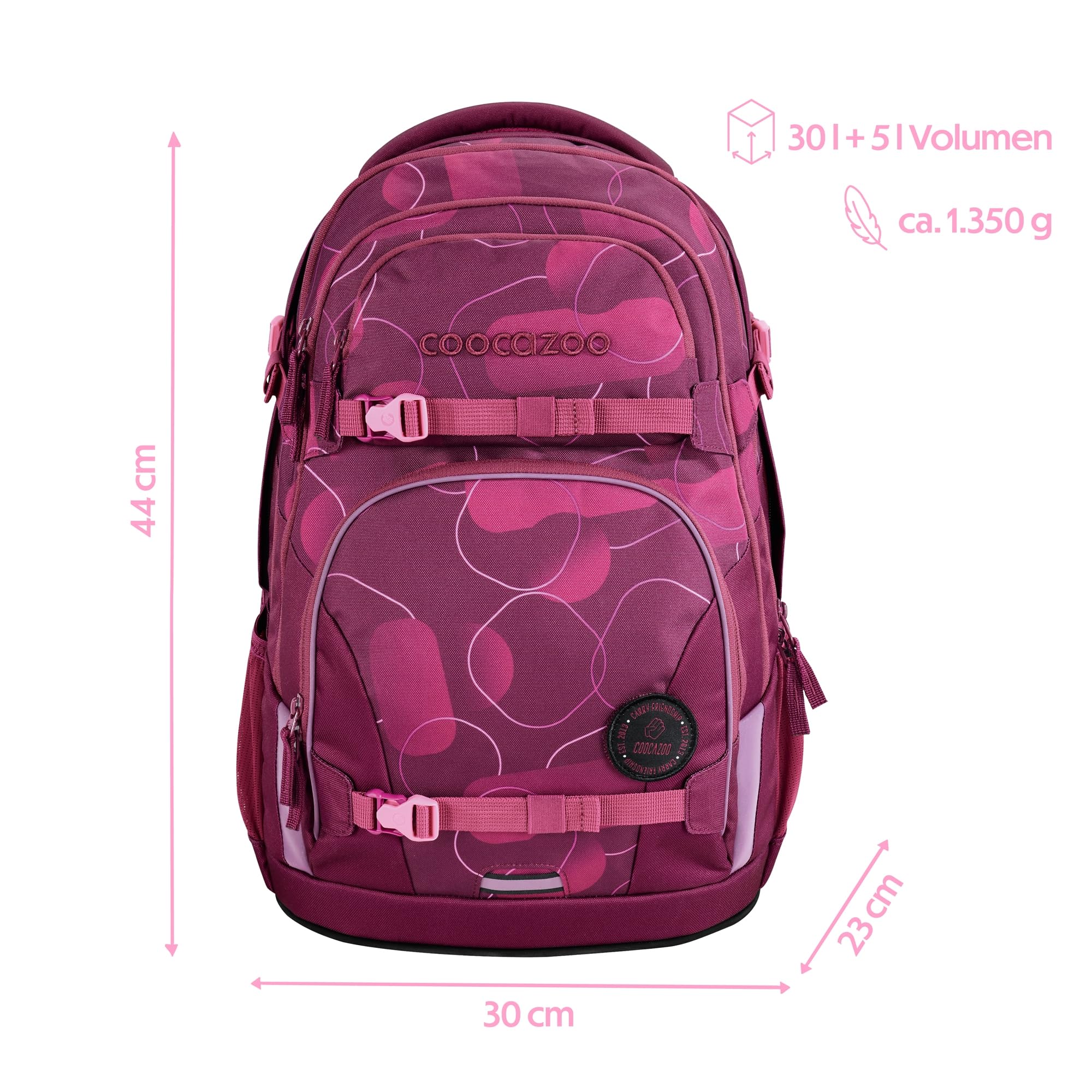 Coocazoo Schulrucksack Porter, ergonomischer Tornister, höhenverstellbar, mit Brustgurt & Hüftgurt, ab 3. Klasse