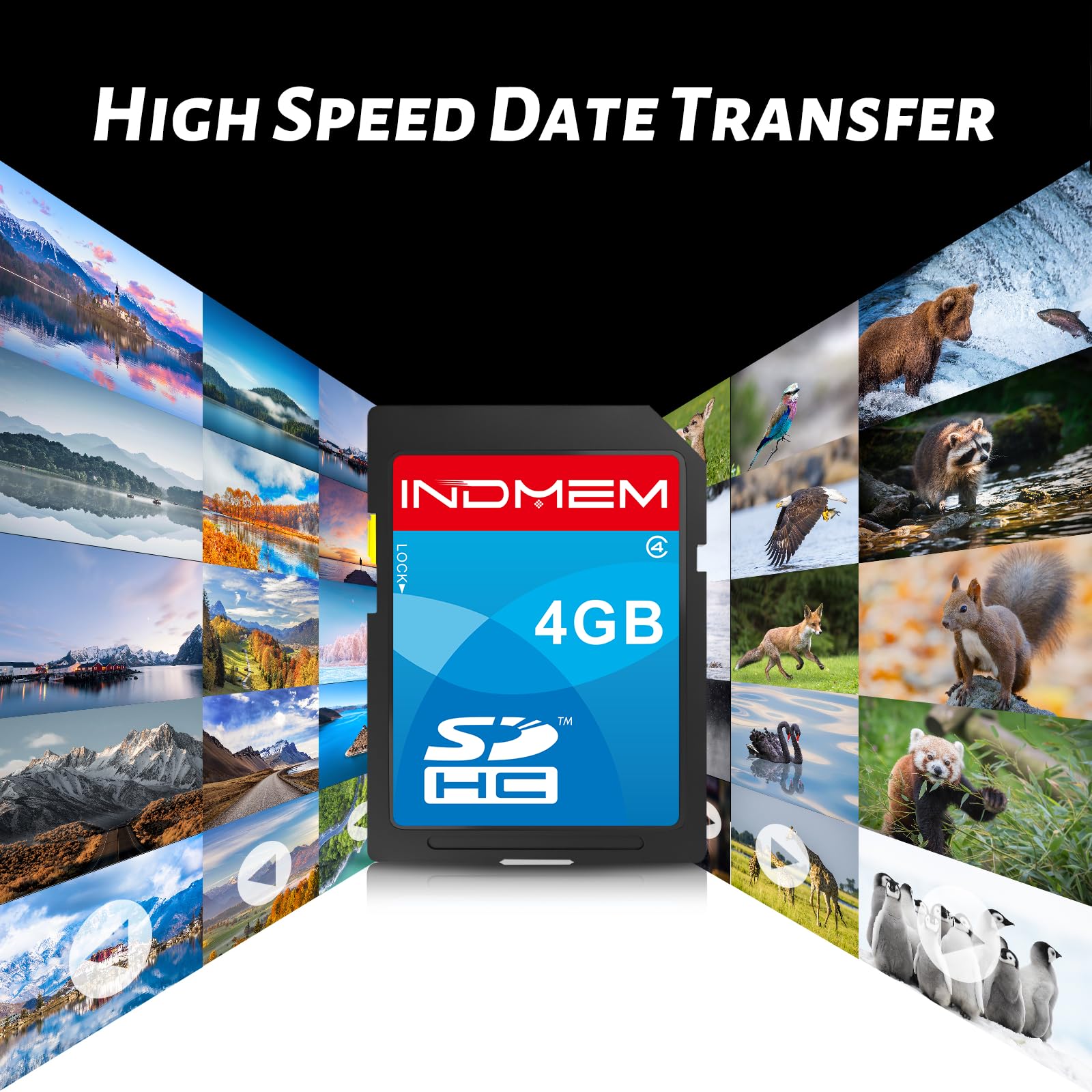 Tarjeta SD de 4 GB, paquete de 8 tarjetas de memoria flash MLC, grabación de video Full HD de alta velocidad, tarjetas digitales seguras para cámara, cámara de acción, videocámara, teléfono