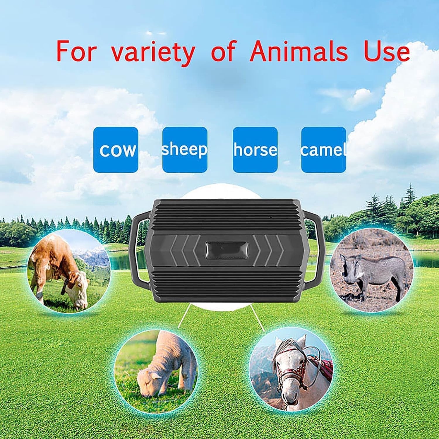 Localizador GPS para animales, rastreador antirrobo en tiempo real con monitoreo de latitud y longitud, alertas de velocidad, para ganado, ovejas y caballos