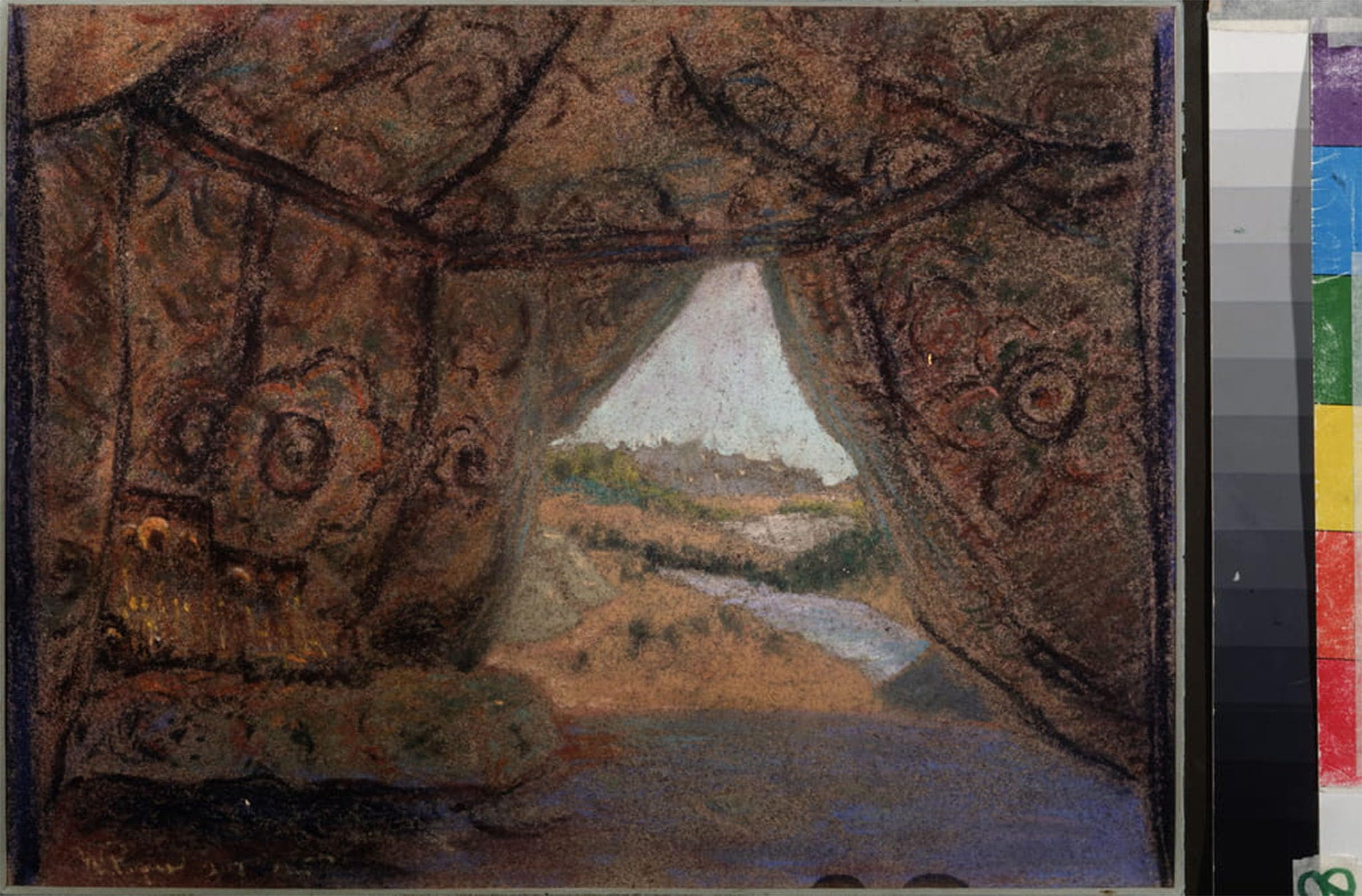 SERENDIPITP Abstract Painting Mural Print Picture Wall Decor Painting Preparatory Decor for the Opera La Pskovitaine by Nicholas Roerich Vintage Wall Artwork for Home Decor 60x90cm