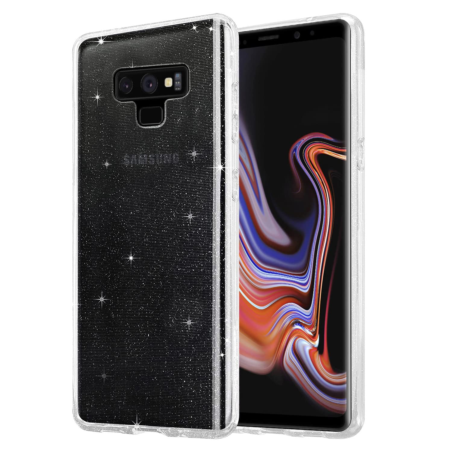 Amazon Brand - Solimo Liquid Crystal Glitter TPU Back Cover Case Compatible with Samsung Galaxy Note 9 (B0BWS2Q5JS) Amazon Price History, Amazon Price Tracker