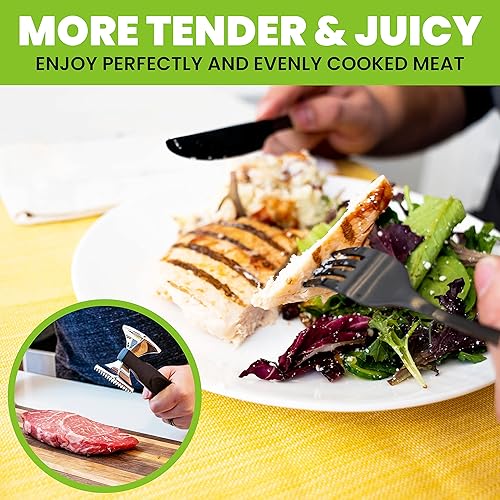 Miniatura 5 de Spring Chef Ablandador de carne de doble cara y raspador de banco de acero inoxidable con raspador de tazón de bono - Paquete de 2 productos - Negro