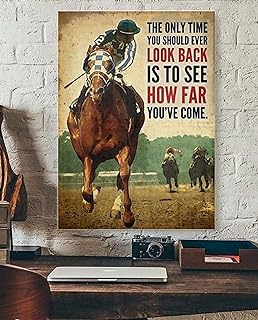 Retro Horse Racing Secretariat The Only Time You Should Ever Look Back Is To See How Far You’Ve Come Poster Educational Pl...