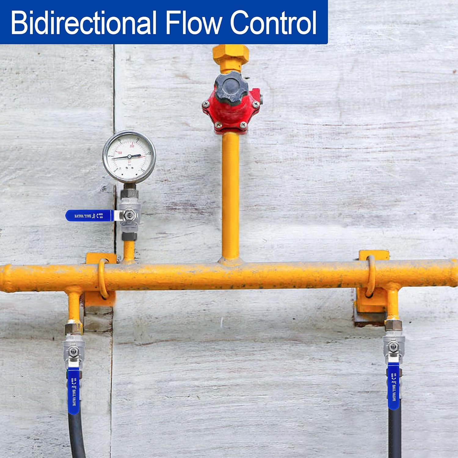 1 Inch Stainless Steel Ball Valve 1 Inch Full Port Ball Valve 1" to 1" NPT Shut Off Valve Female X Male Ball Valve for Water Oil and Gas with Long Handle Shut Off Switch, 1000 WOG (2 pack)