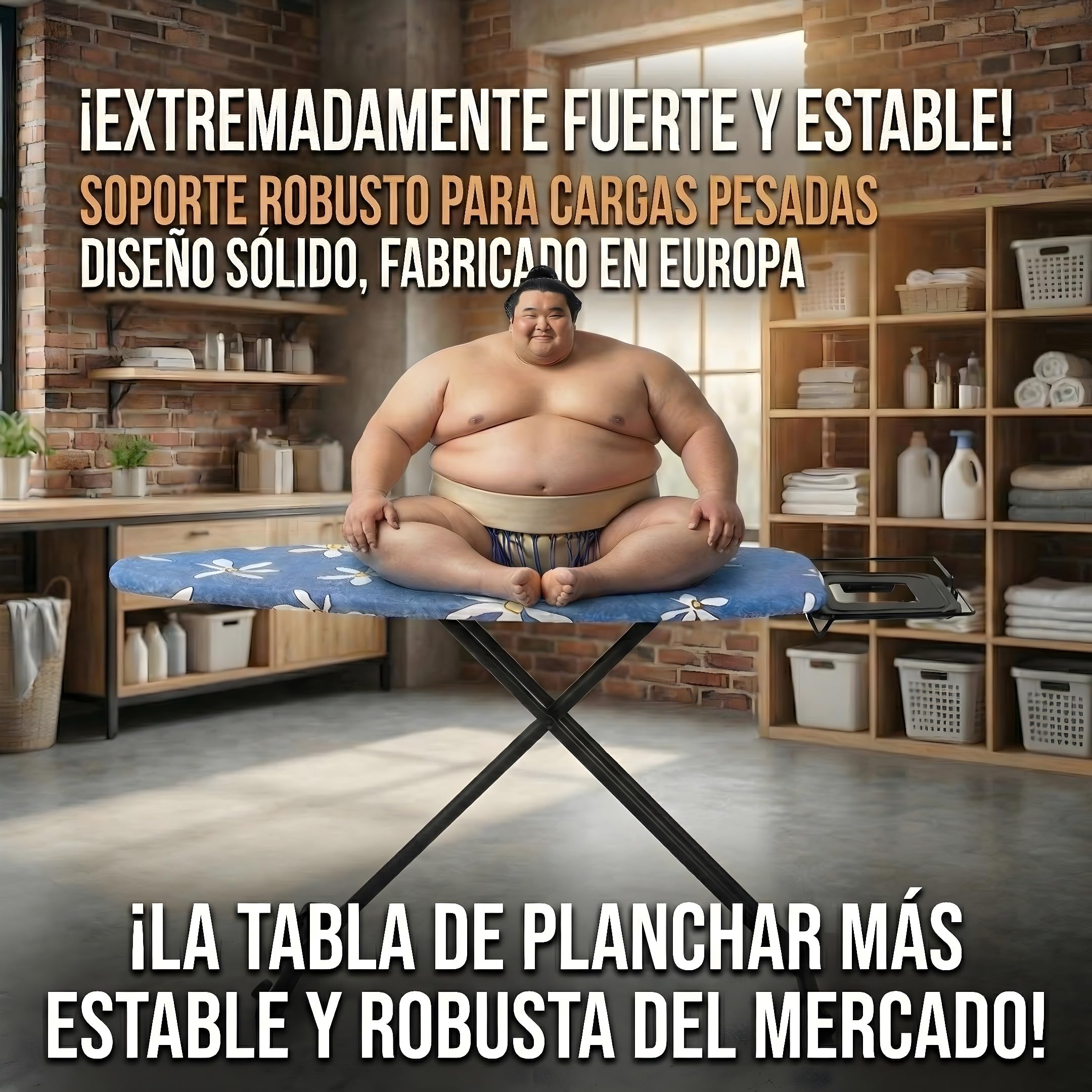 Tabla de Planchar Premium Plancha Ropa Grande Plegable Centro Planchado Profesional - 130x47cm Superficie Planchado - Hecho en E.U