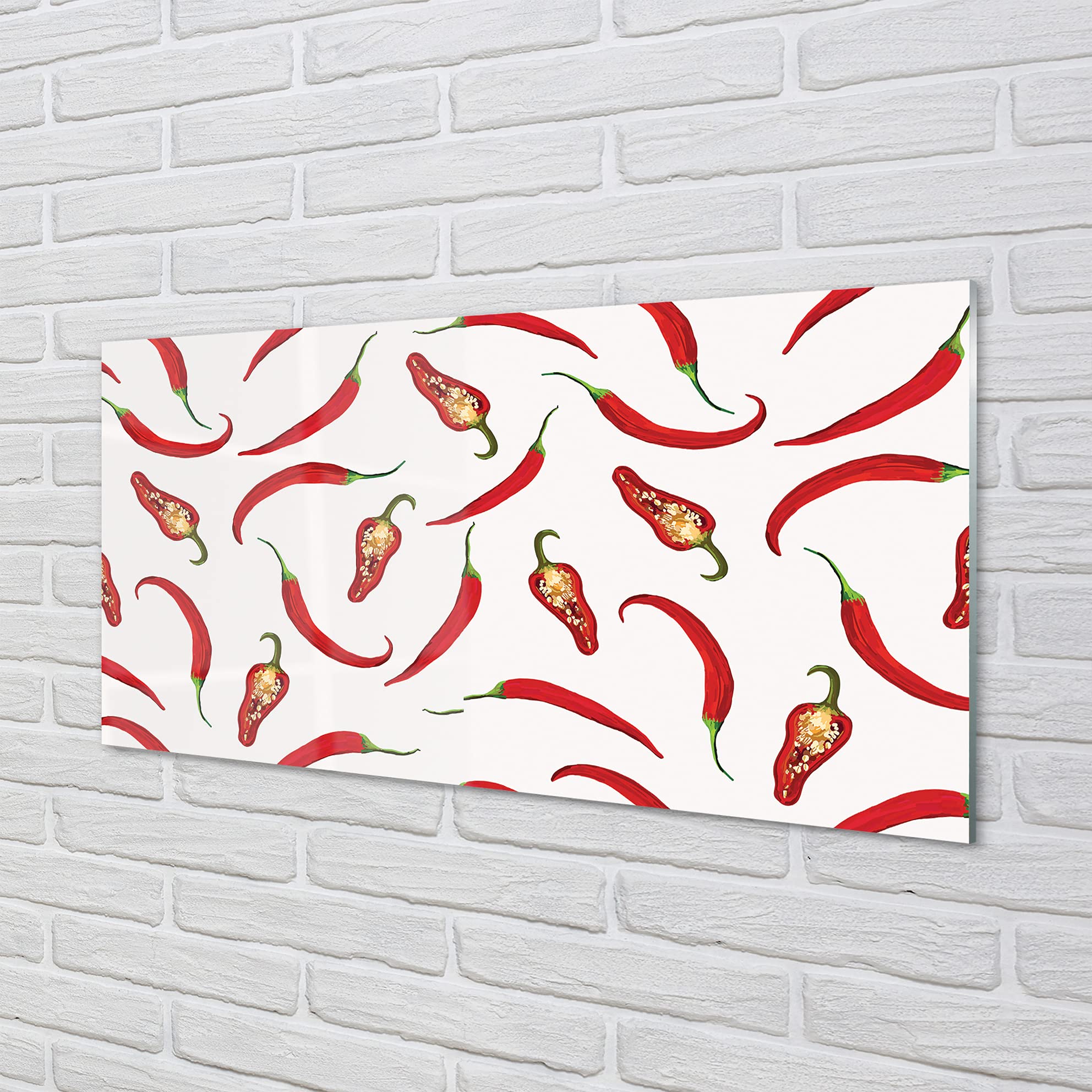 Tulup Panel Vidrio de Cocina 100x50cm Vidriopanel de Pared Protector Pantalla Antisalpicaduras Decoración Verduras - Cuchara Tomate perejil