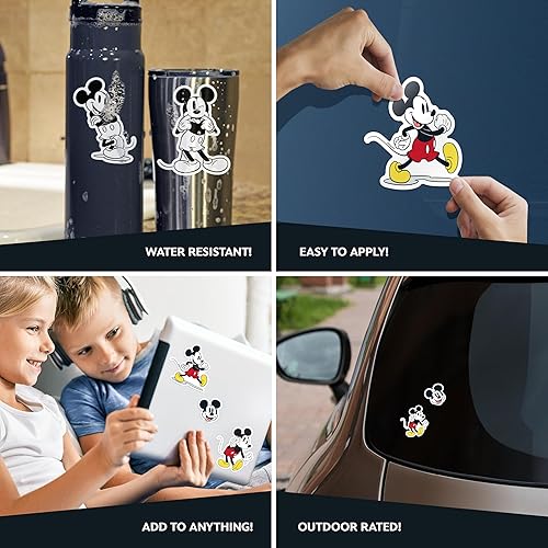 Miniatura 2 de Disney - Calcomanías clásicas de Mickey Mouse  Juego de 5 calcomanías de Mickey Mouse para niños y adultos  Calcomanías de vinilo para laptop, vaso,