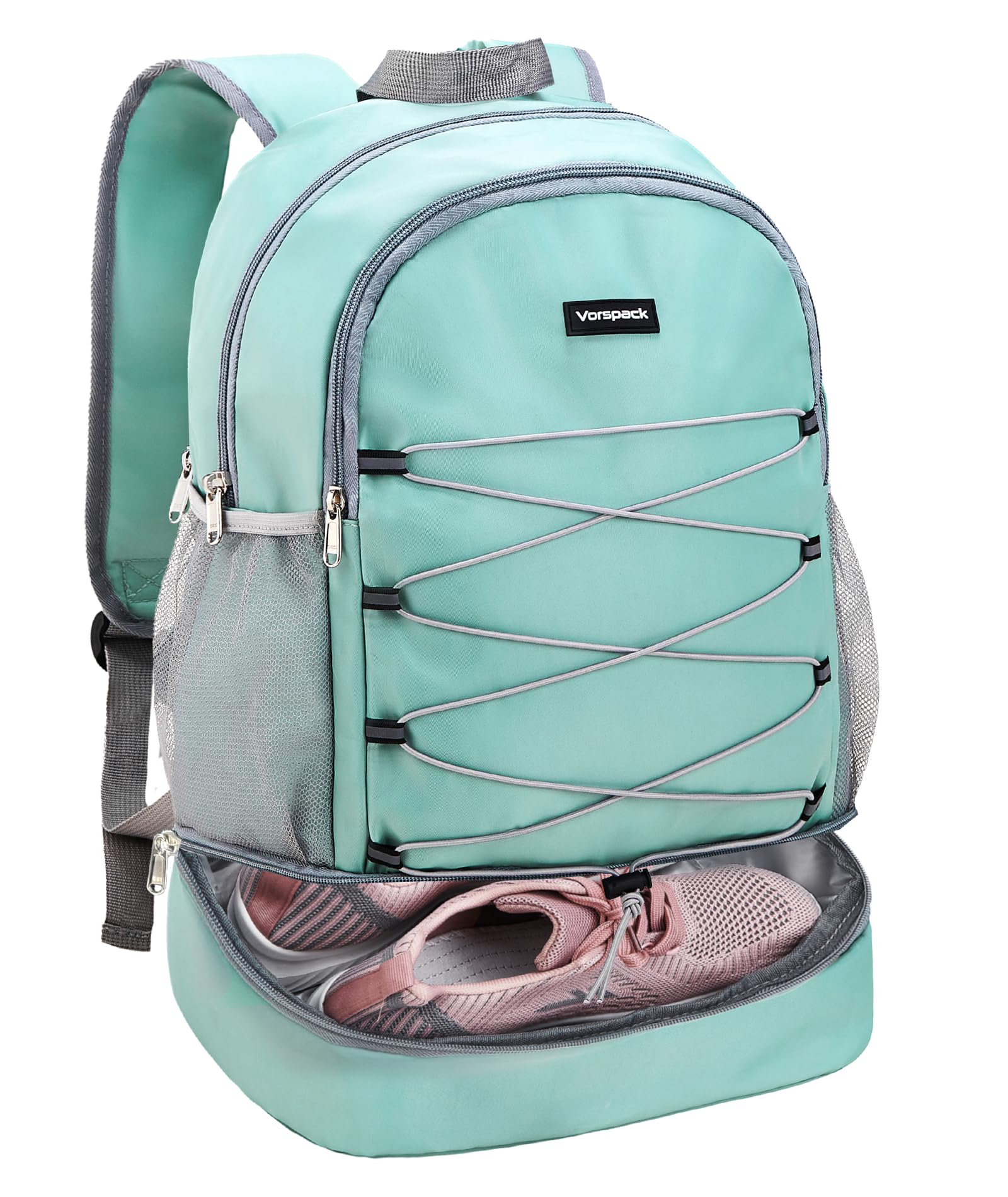 Vorspack Gym Backpack for Women - Small Gym Bag with Shoe Compartment Lightweight Sports Backpack Travel Backapck for Work College Hike - Green