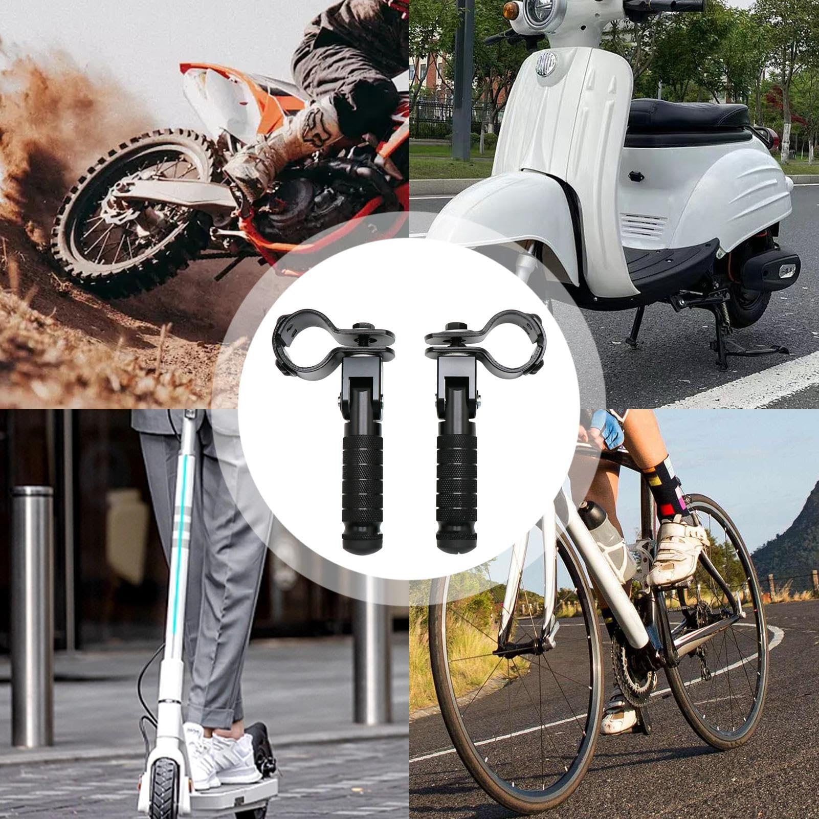 Yusheng Repose-Pied Universel - Repose-Pied Arrière Pliable pour Passager, Vélos, Scooters, Motos