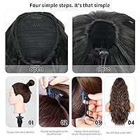 Vista 5 de Cola de caballo con cordón para mujer, extensión de cola de caballo de 26 pulgadas de largo, extensiones de cabello sintético suave, extensión