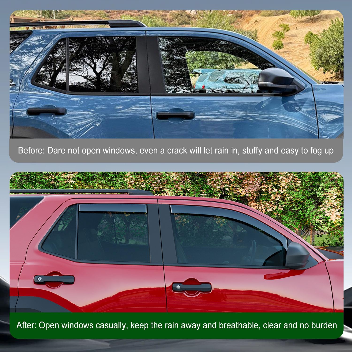 5 Seats Rear Window Ladder Compatible with 2025 2026 Toyota 4Runner Roof Access Luggage Rack Side Window Visor Deflector Replacement for 2025 2026 4Runner Accessories