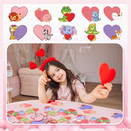 Miniatura 6 de Cholemy Paquete de 200 4000 hojas de notas adhesivas para el día de San Valentín, con forma de corazón, caricatura, autoadhesiva, mini bloc de notas