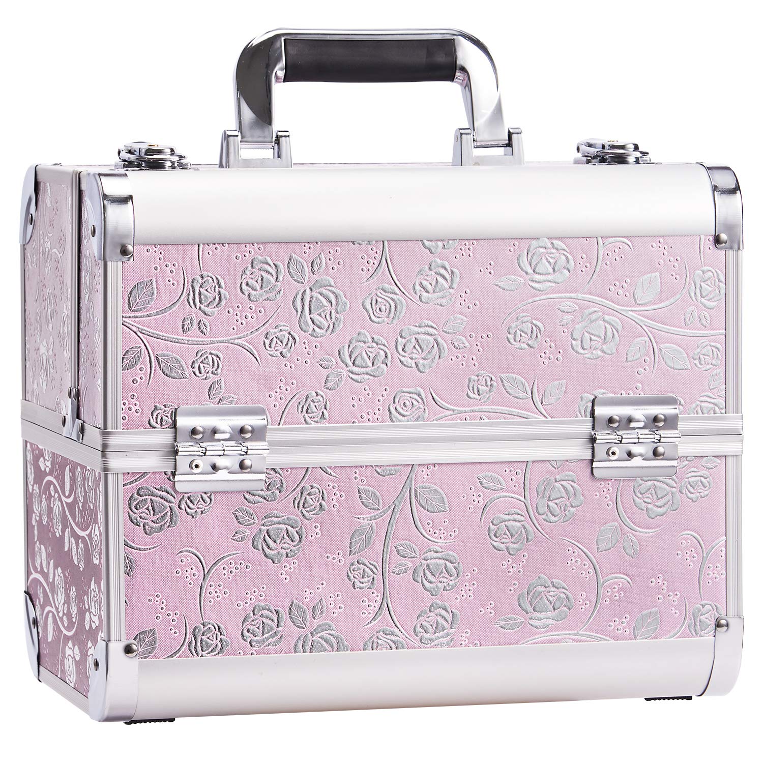 Alu Beauty Case Kosmetikkoffer Make-up Aufbewahrung Rosa