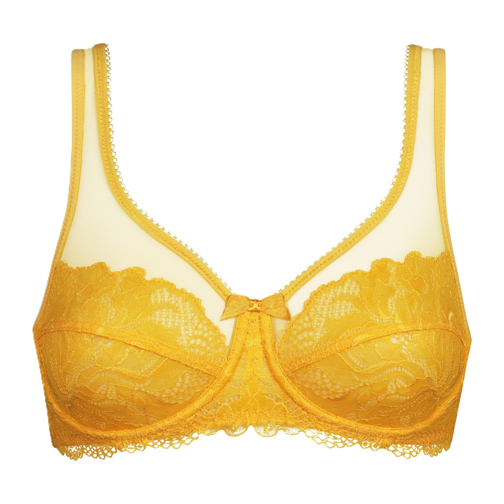 DIM Woman - Generous Essential Bra x1 | Underwired | Comfortable Support | Lace & Transparent Tulle