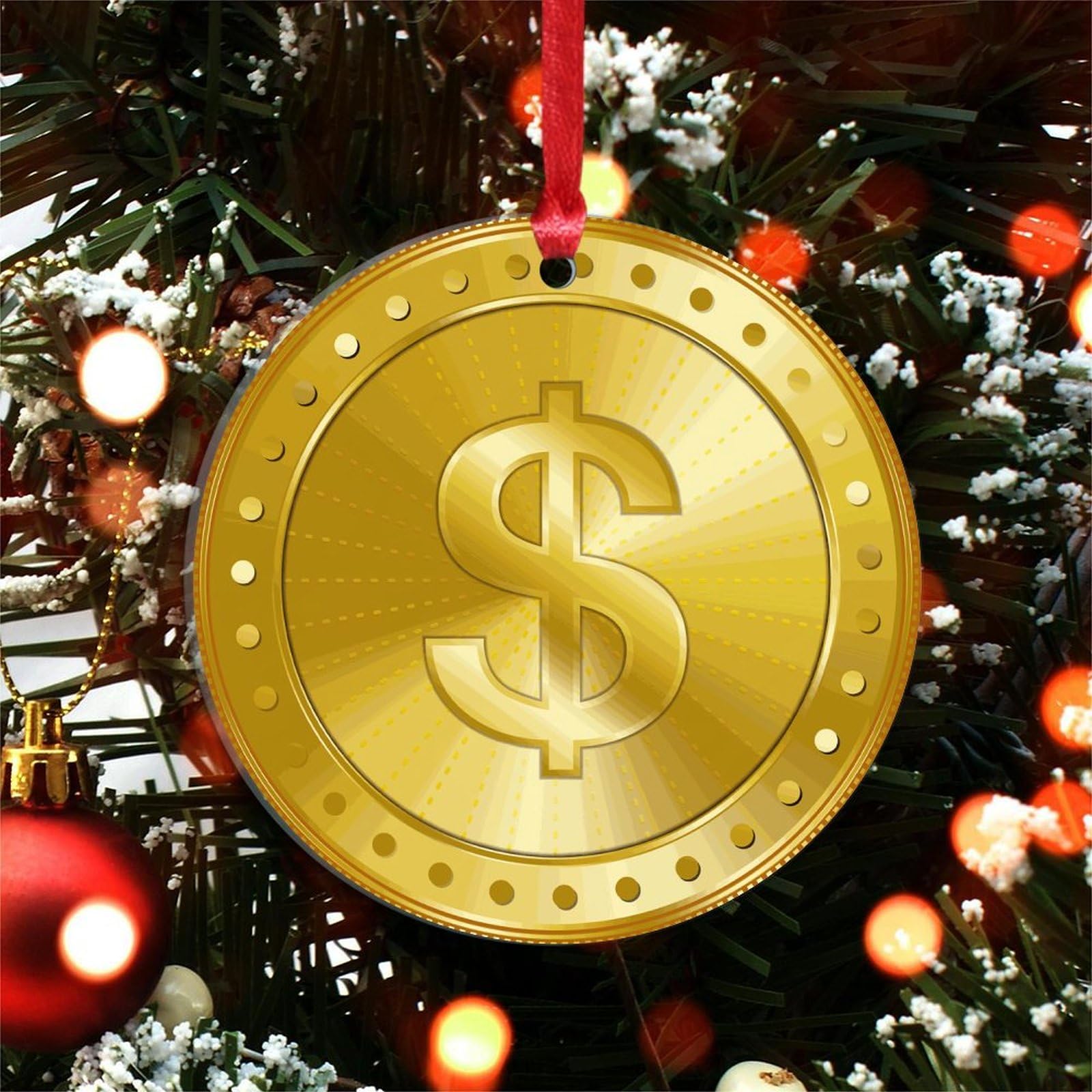 Amazon.com: Zyadsinoudor Christmas Acrylic Ornament Gold Dollar Coins  Christmas Tree Ornament Currency Bill Acrylic Christmas Ornament Money  Theme Money Collection 3 Inch Ornaments for Christmas Tree Decoration :  Home & Kitchen