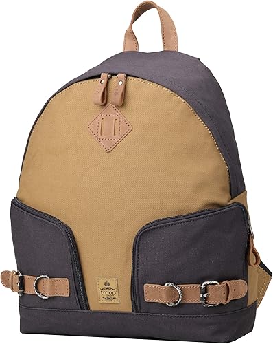 Heritage TRP0433 - Mochila de cuero de lona, elegante e informal, apta para tabletas, TRP0433 (marrón marino), Camel Azul Marino, Classic