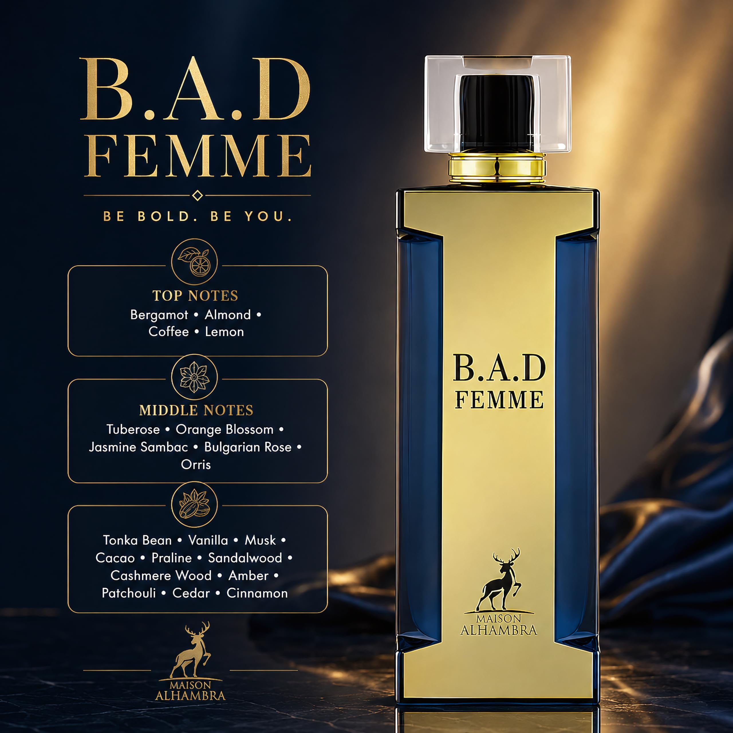 B.A.D by Maison Alhambra for Women Woody Floral Spicy Eau de Parfum