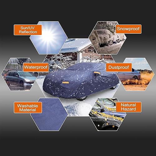 Miniatura 2 de uxcell 3XL - Funda de coche color morado para exteriores, impermeable, transpirable, arañazos, lluvia, nieve, resistente al calor, 192.9 x 70.9 x