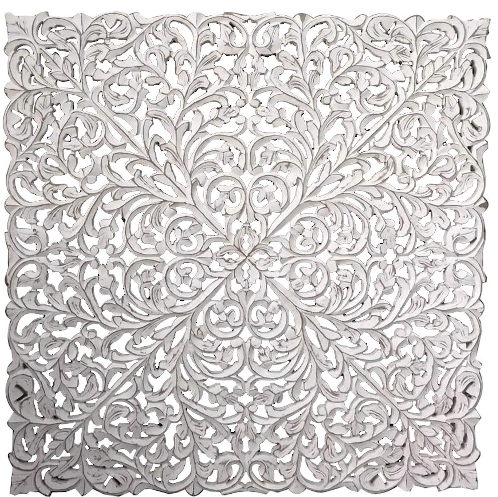 KraftMistryMDF Wood Wall Panel 90 x 90 cms (36 x 36 Inch), Pearl White