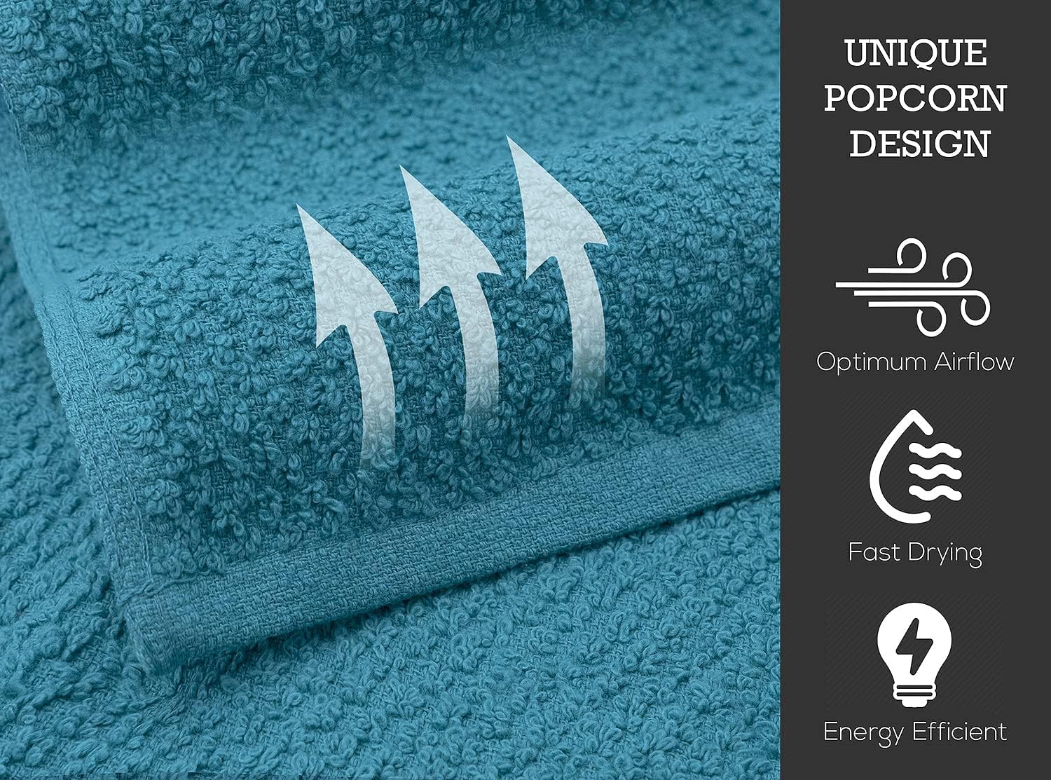 16 Pack Cotton Washcloths for Body and Face, 12x12 Inches, Multipurpose and Lightweight Wash Clothes for Face. Highly Absorbent - Travel and Bath Towel (Multi-Color) - Image 4