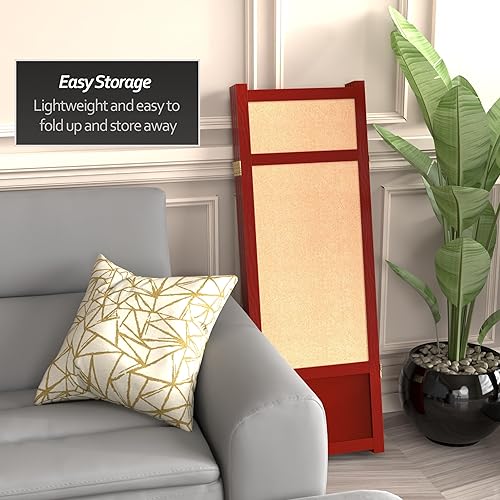 Miniatura 5 de Pantalla Shoji corta de yute baja de 4 pies - 4 paneles - palisandro Rosewood,Negro -,Miel,Natural,https://www.amazon.com/dp/undefined