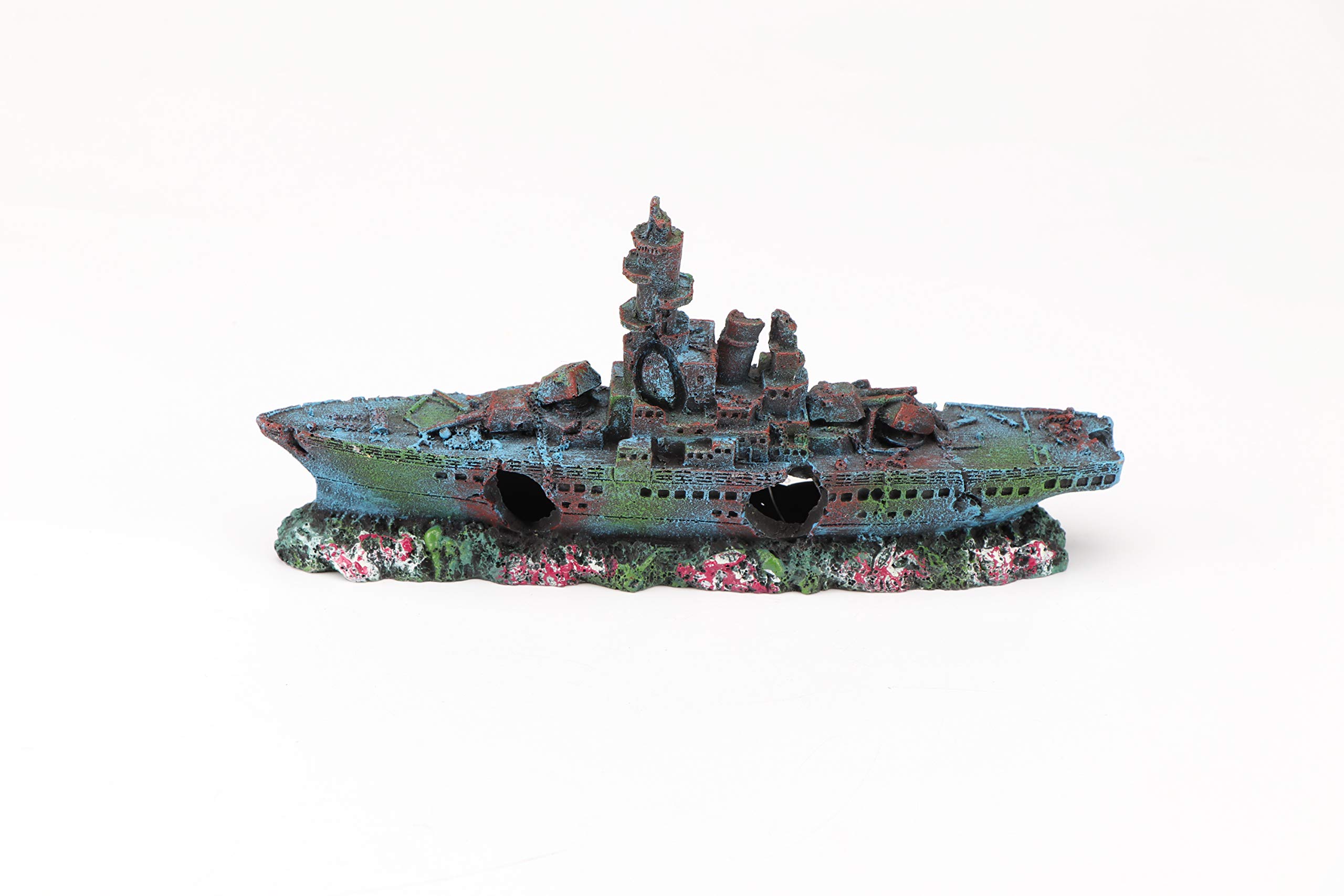 AQUAMARINE Aquarium Fish Tank Warship Battleship Boat Ship Wreck Handpainted Ornament (B07JNWGN85) Amazon Price History, Amazon Price Tracker