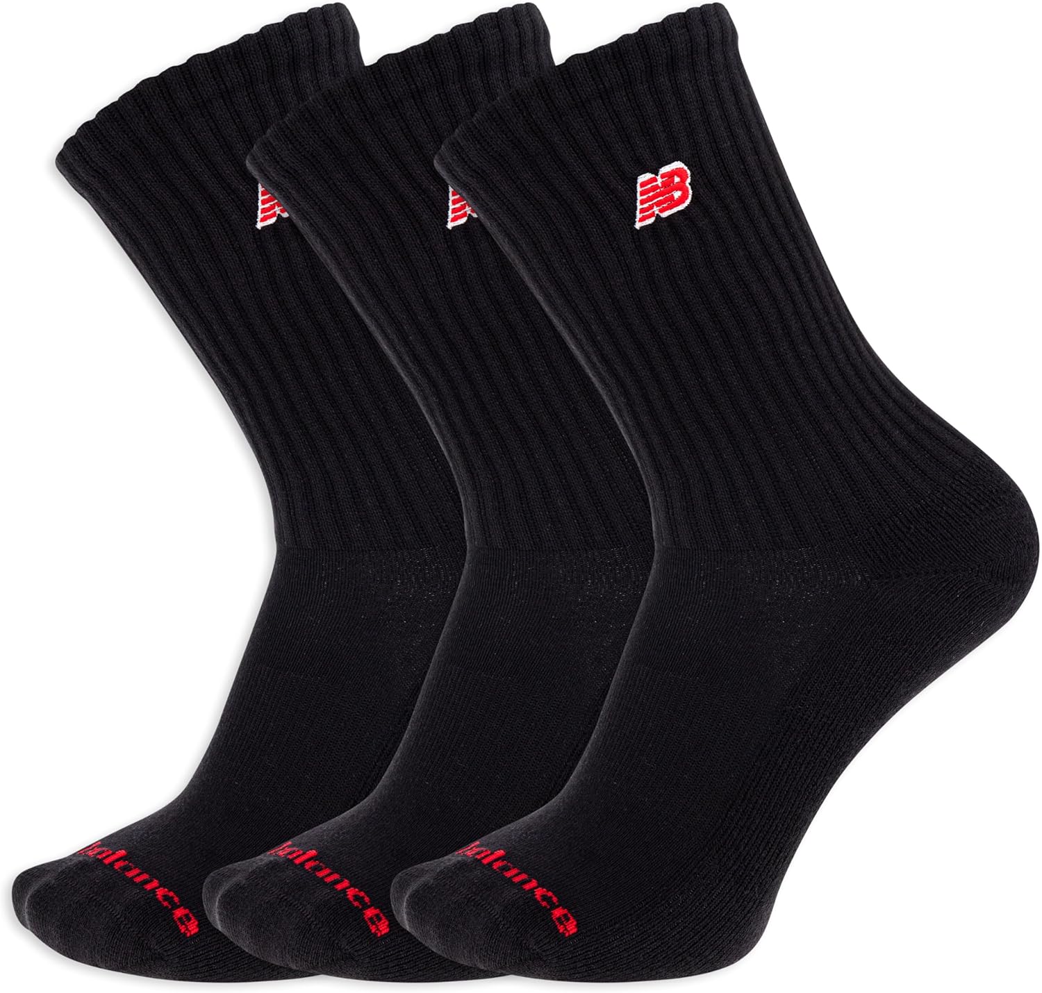 New Balance unisex-adults Men's and Women's Organic Cotton Crew Socks - 3 Pairs - Arch Support