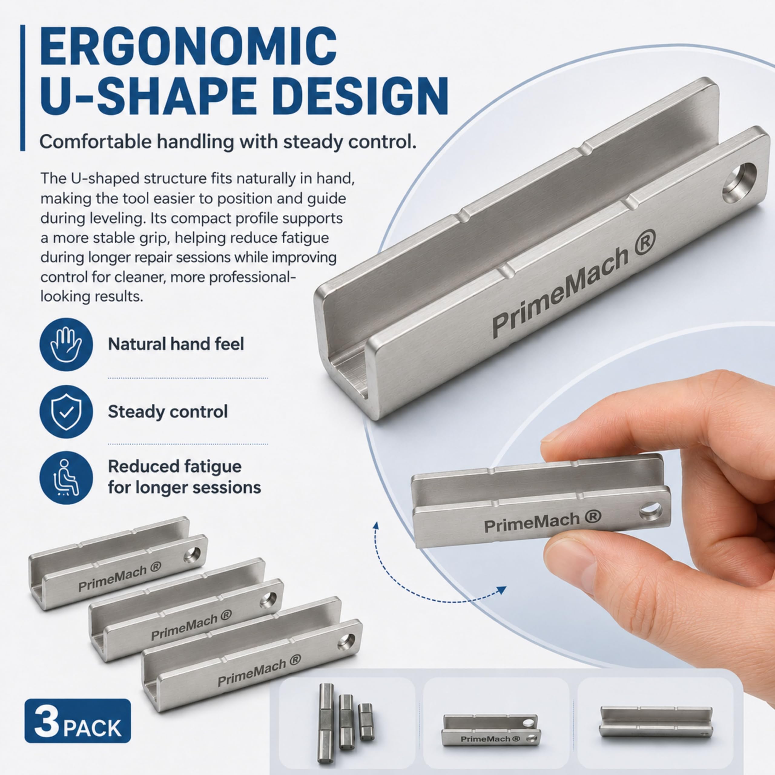 U-File MN813 - Livellatore per tasti singoli, strumento di precisione per la configurazione della chitarra, confezione da 3