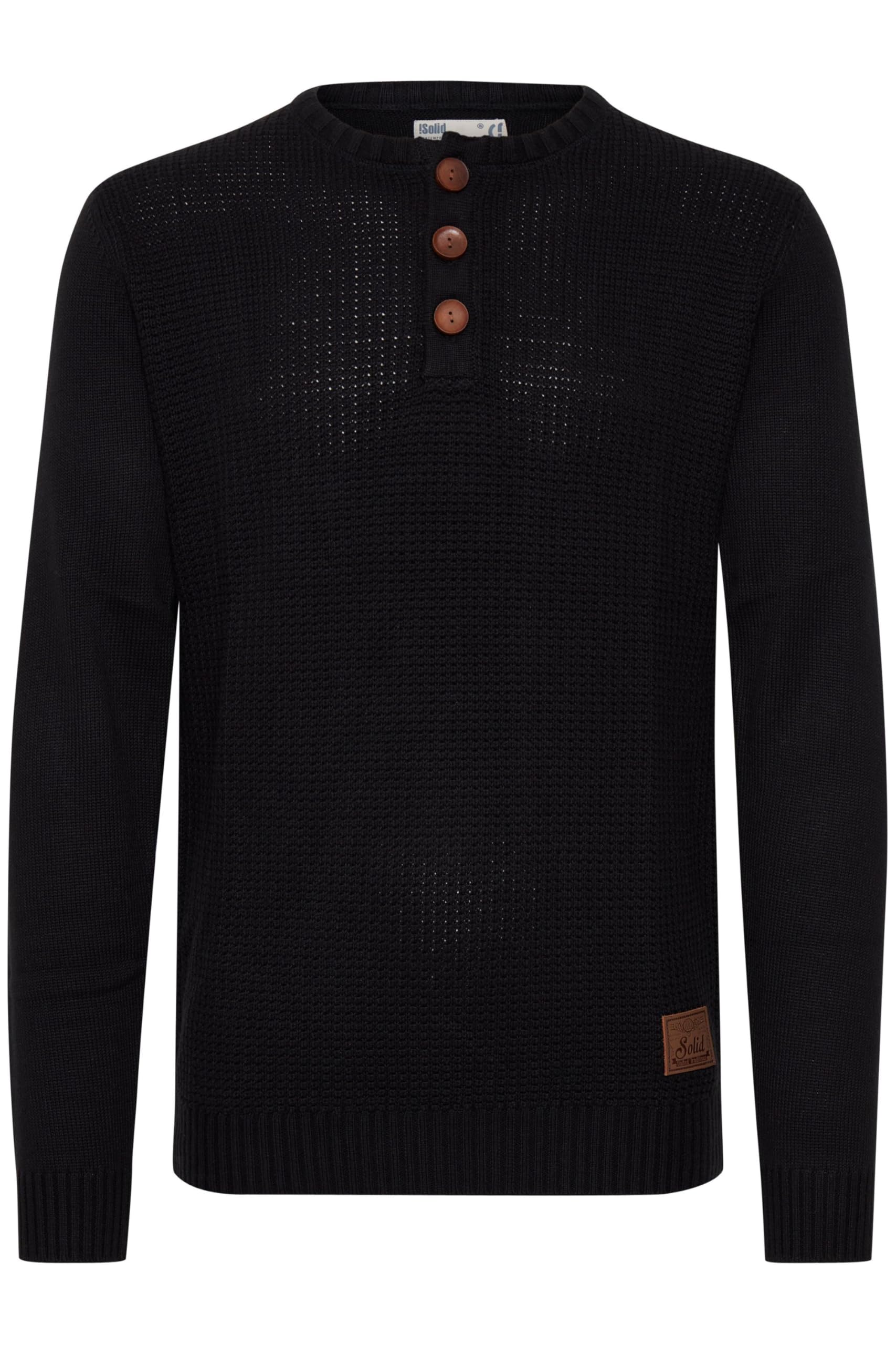 !Solid SDTerrance Herren Strickpullover Feinstrick Pullover mit Grandad Ausschnitt Baumwollmischung Regular fit