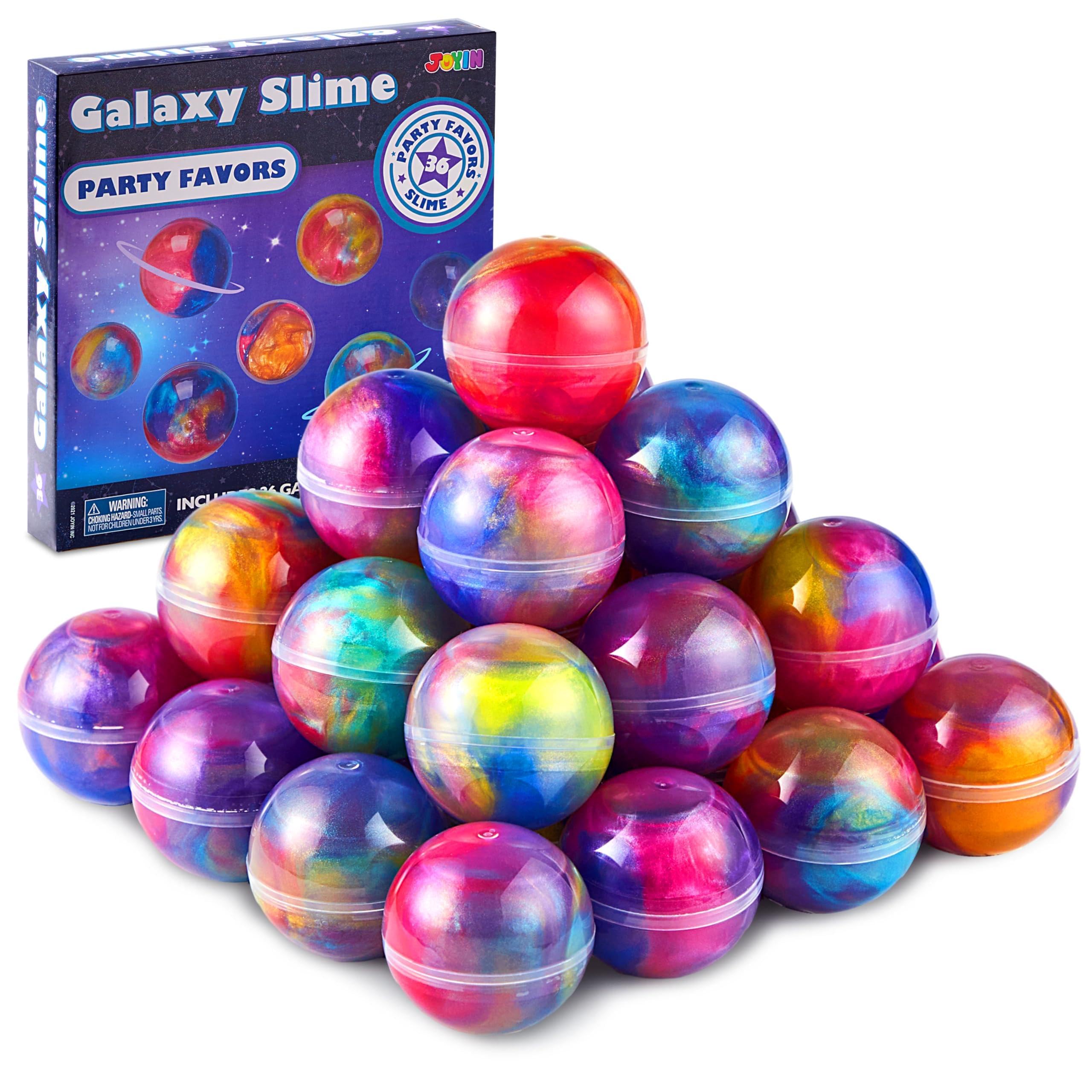 JOYIN Slime Party Favors, 36 Pack Galaxy Slime Ball - Stretchy, Non-Sticky, Mess-Free, Stress Relief, and Safe - Toys for Girls and Boys - Classroom Reward, Party Supplies