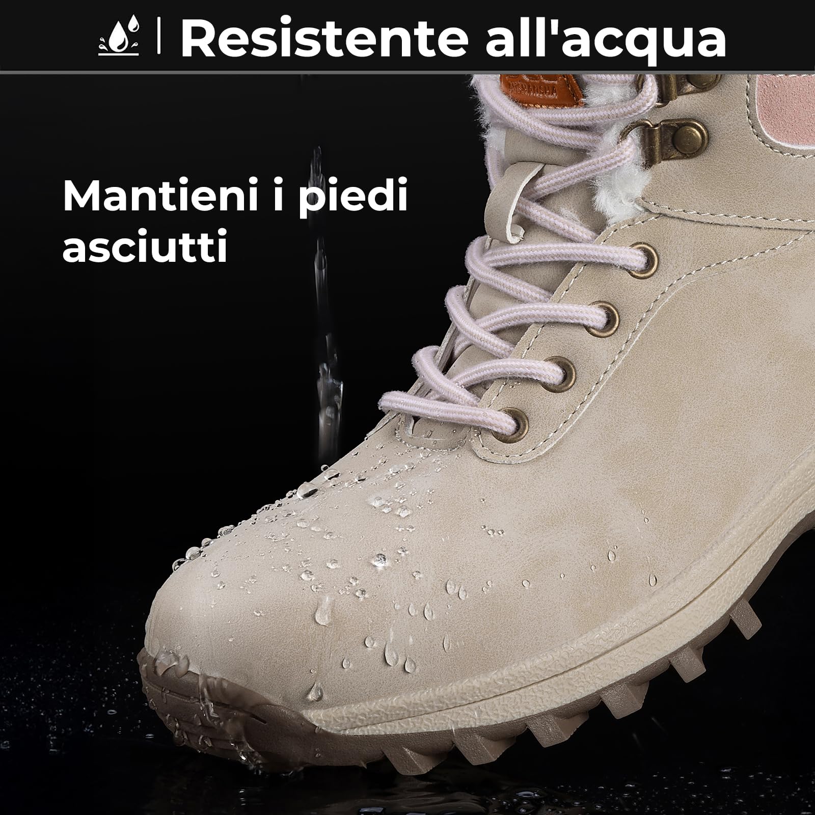 Mishansha Stivali da Neve Uomo Inverno Scarpe Pelliccia Donna Caldi Scarponcini Trekking Imbottiti 36-48