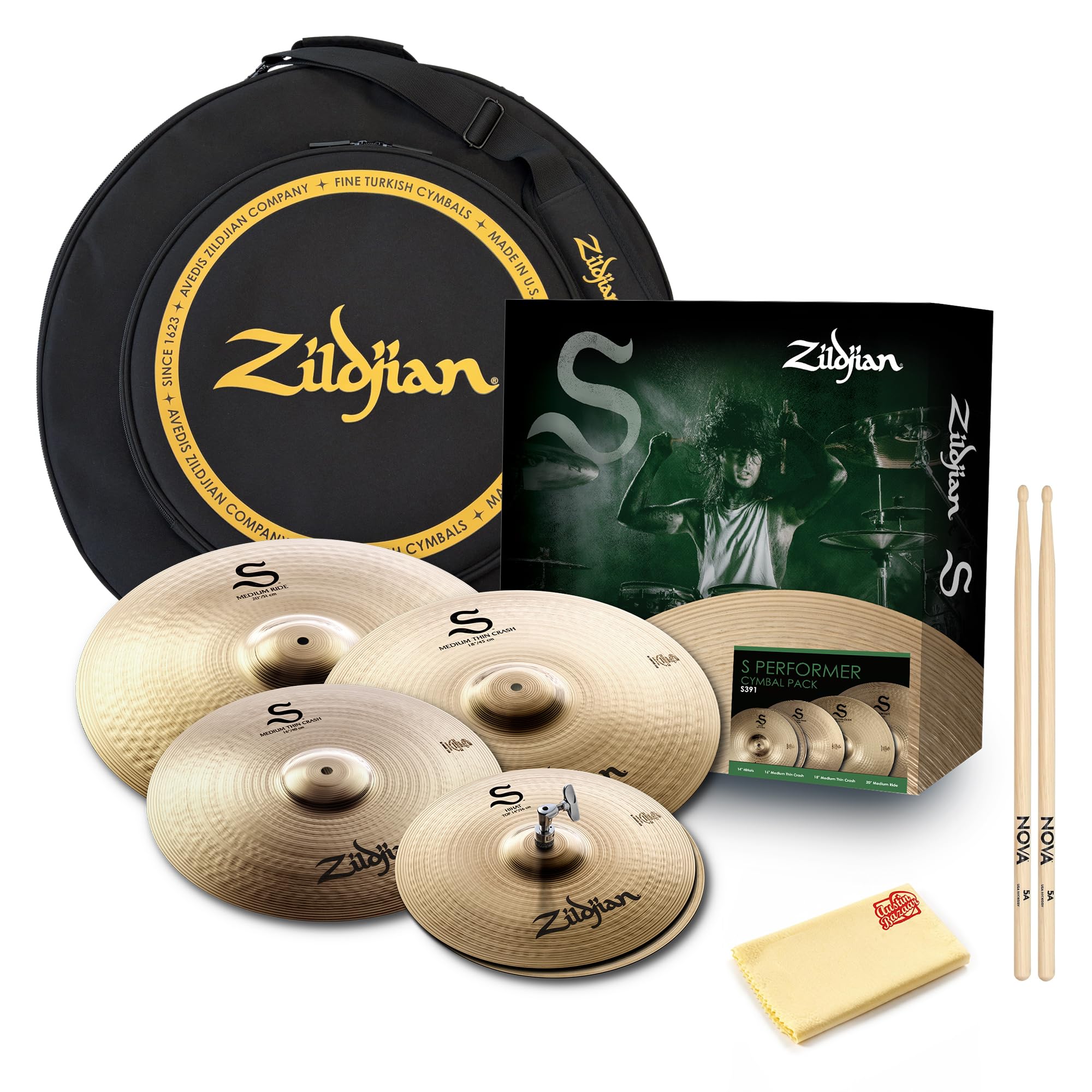 Amazon.com: Zildjian S391 S Performer Cymbal Pack Bundle with