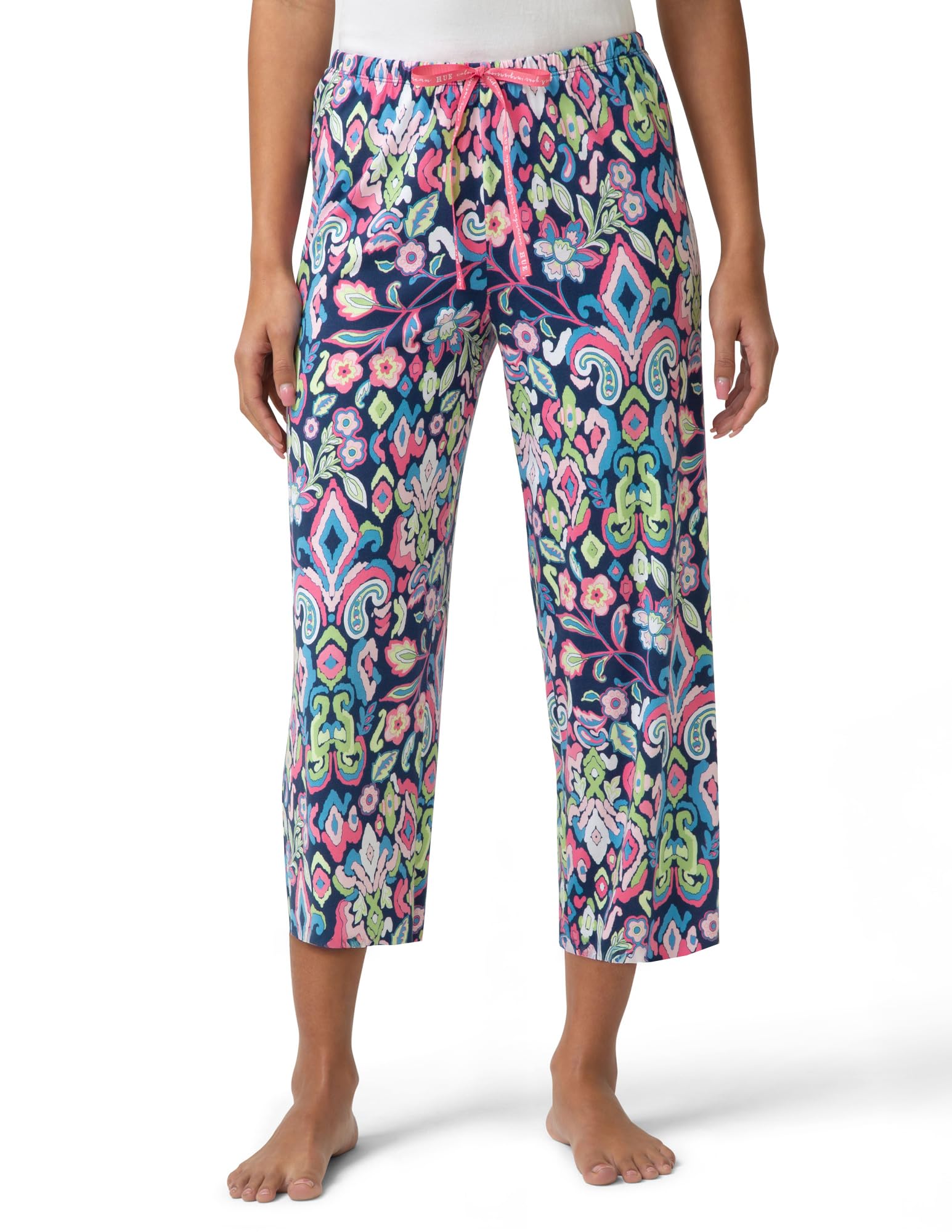 HUE Women's Spring Pajama Separates Soft Whimsical Print Pjs with Flowers, Animals, Garden Themed Pjs, Cocktails