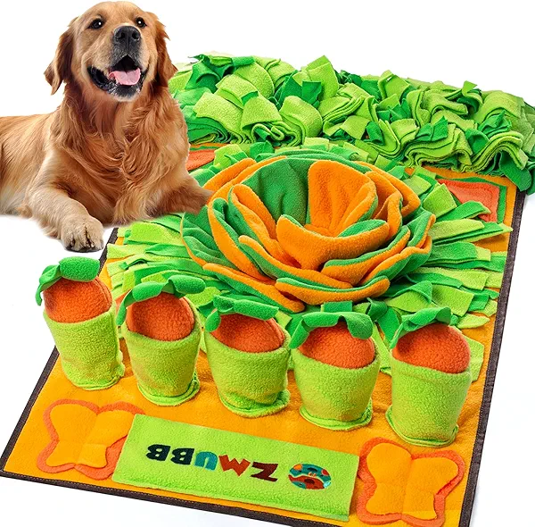 ZMUBB Pet Snuffle Mat for Dogs Sniff Mat Nosework Feeding Mat Slow Feeder Interactive Dog Puzzle Toys for Training and Stress Relief Encourages Natural Foraging Skills (31''x19'')