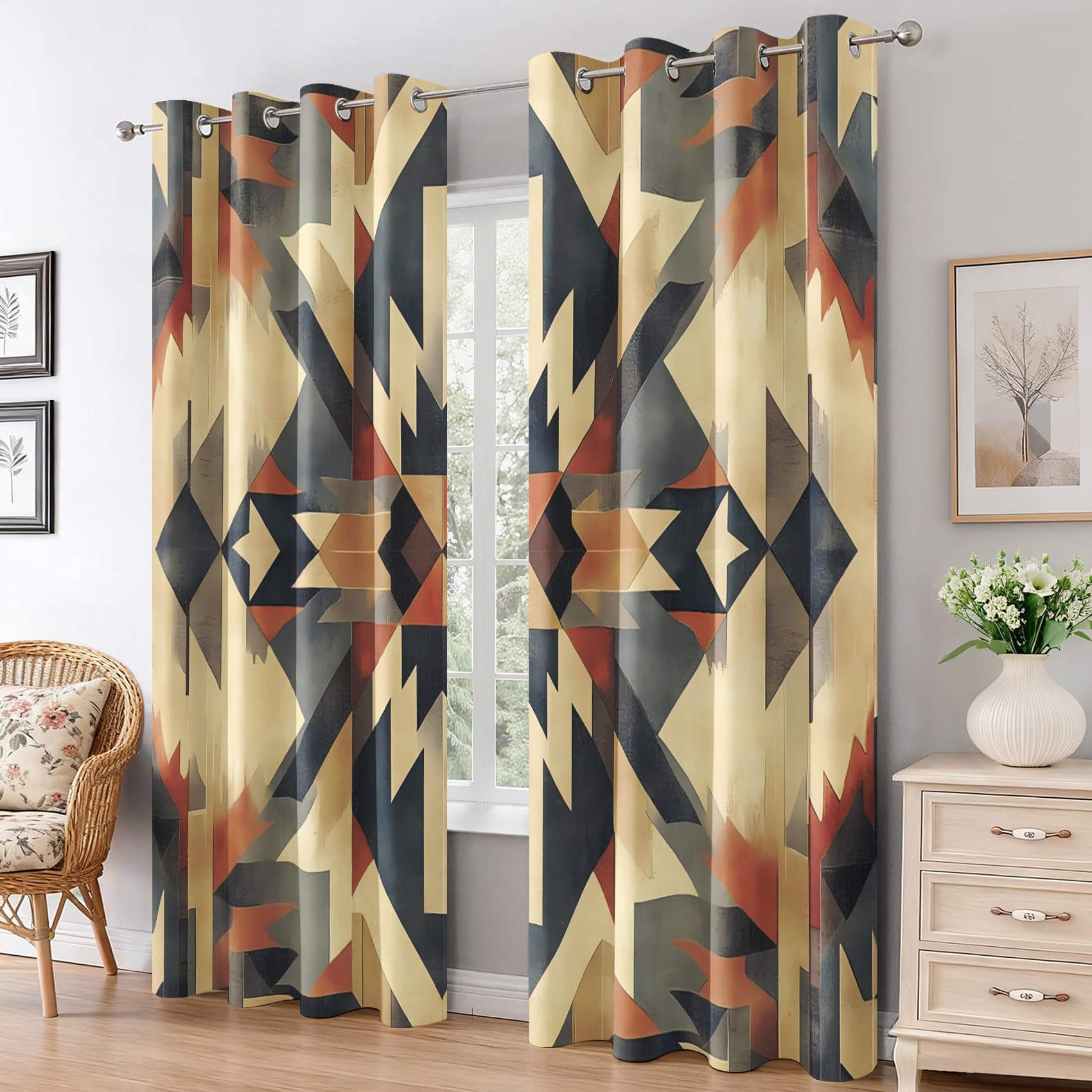 Blackout Curtains for Living Room Bedroom, Eyelet Thermal Window Treatments 63 Drop - 2 Panels 52 x 63 Inch, Home Decor pw&67
