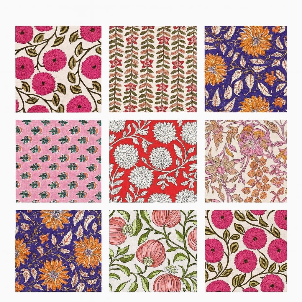 INDIANHANDICRAFTS 10 Servilletas Algodón Estampado 40x40 cm
