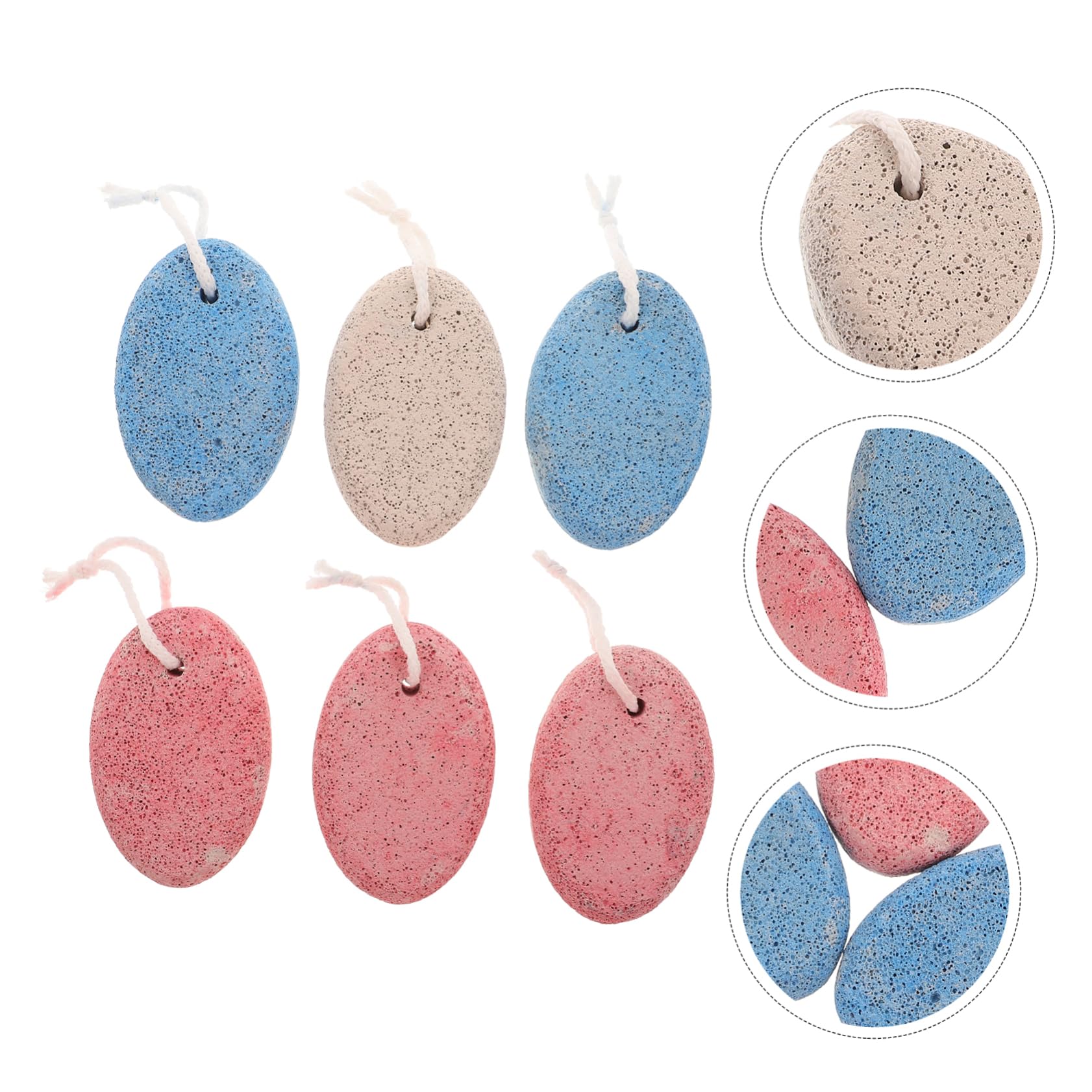 SOESFOUFU 6pcs Foot Scrubbers Remover Stones Pedicure Pumice Stone for Feet Dead Skin