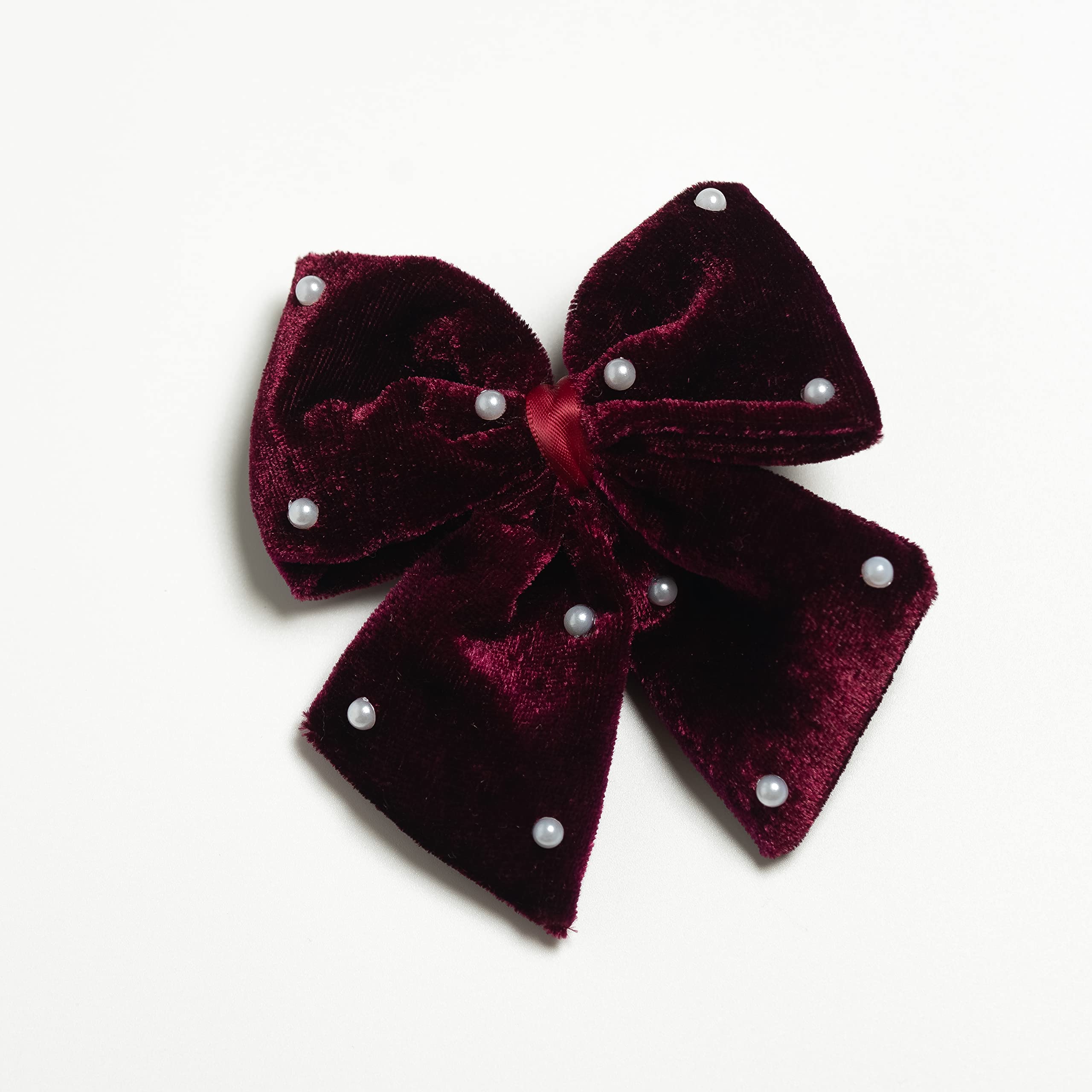 Ribbon Candy Stylish Velvet Party Bow With Pearl Detailing on Alligator Pin Women & Girls (Set of 1) (Magenta) (B0B51NC94Z) Amazon Price History, Amazon Price Tracker