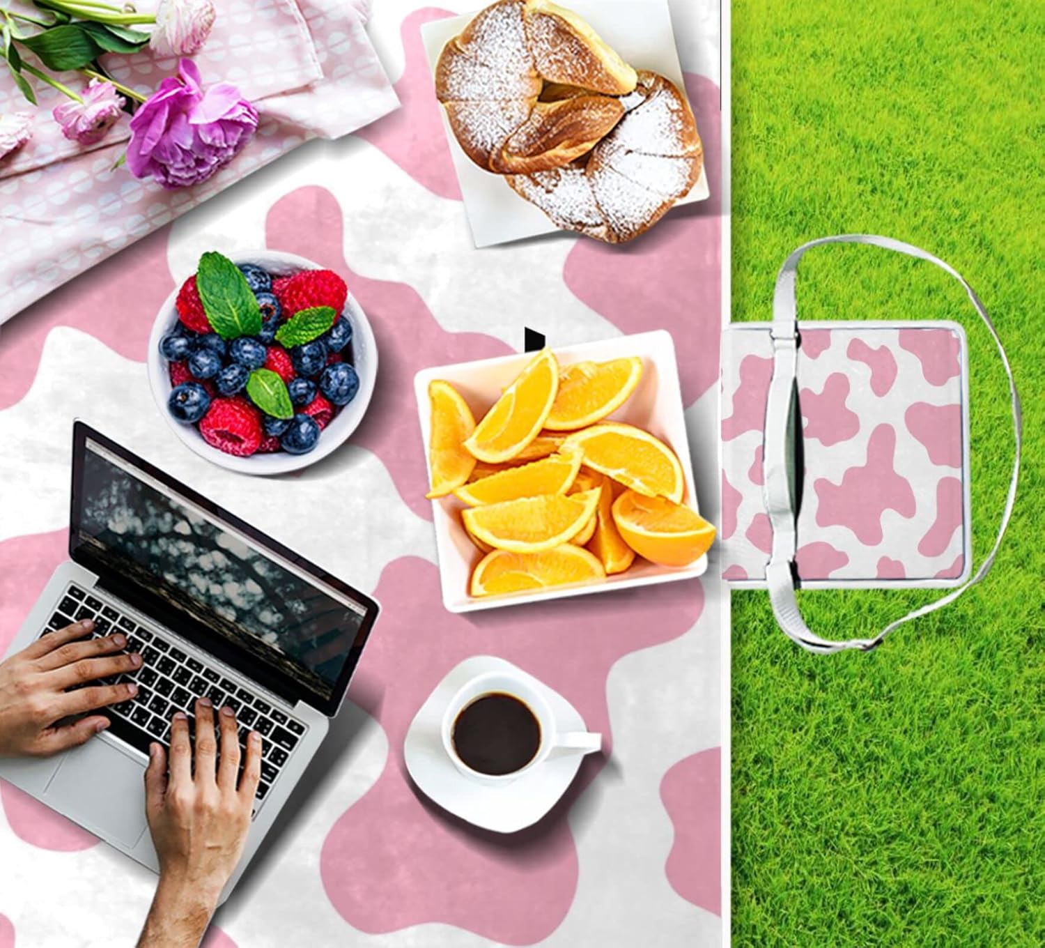 レジャーシート レジャーマット 厚手 アルミ 折り畳み 防水 コンパクト 大判 乳牛柄 カモフラージュ ピンク 可愛い かわいい 花