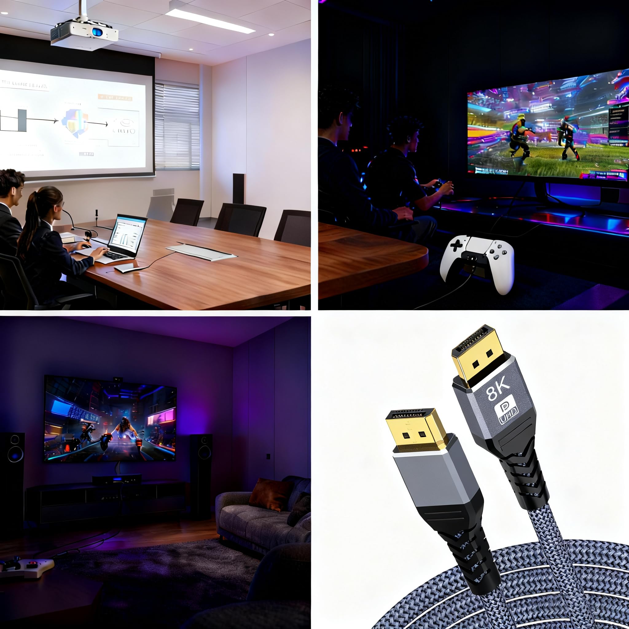 Rujcloud Cabo DisplayPort para monitor de jogos Dell Alienware
