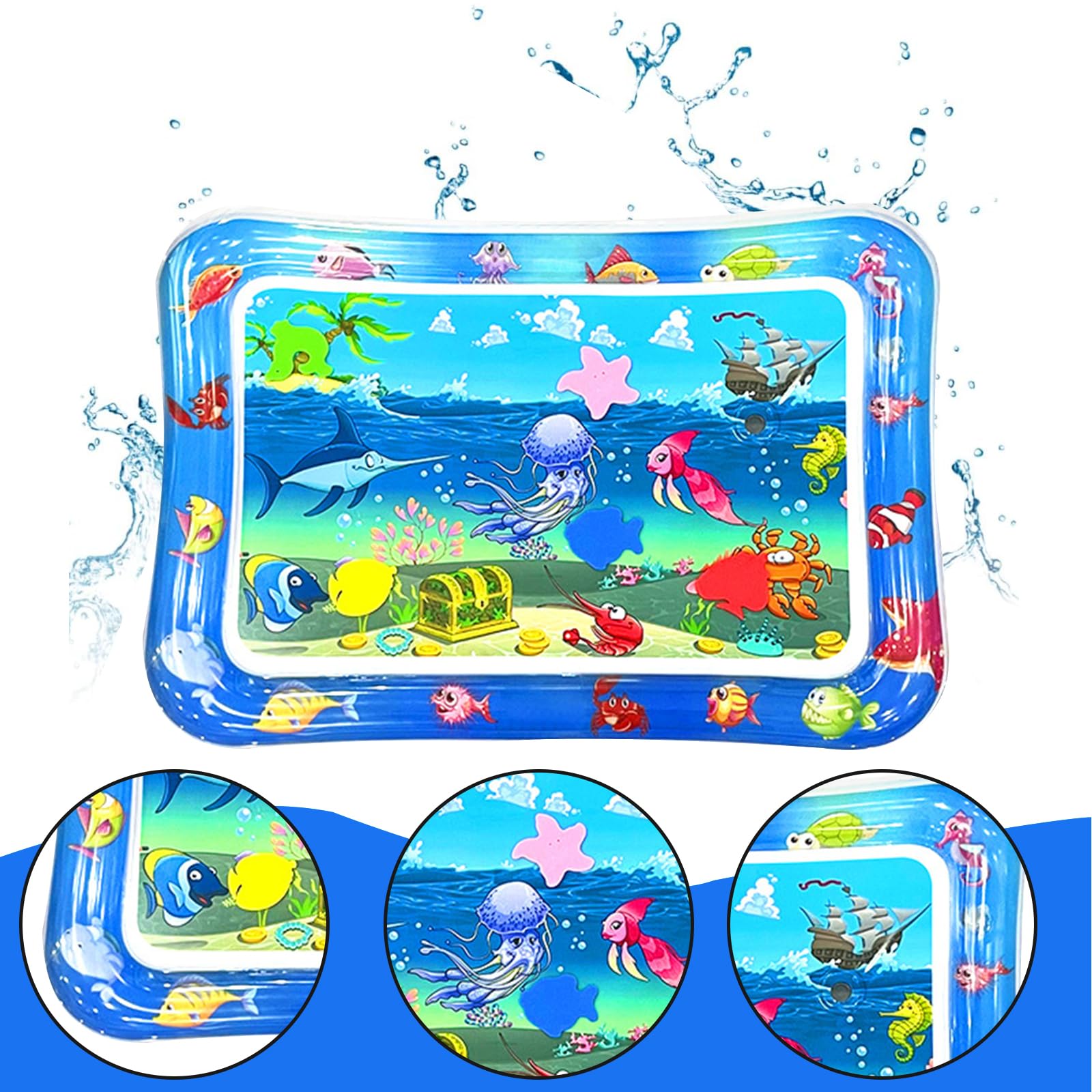 BSITSSS Square Water Sensory Mat Cat for Pets and 4 Pcs Airbed Repair Kit - Image 2