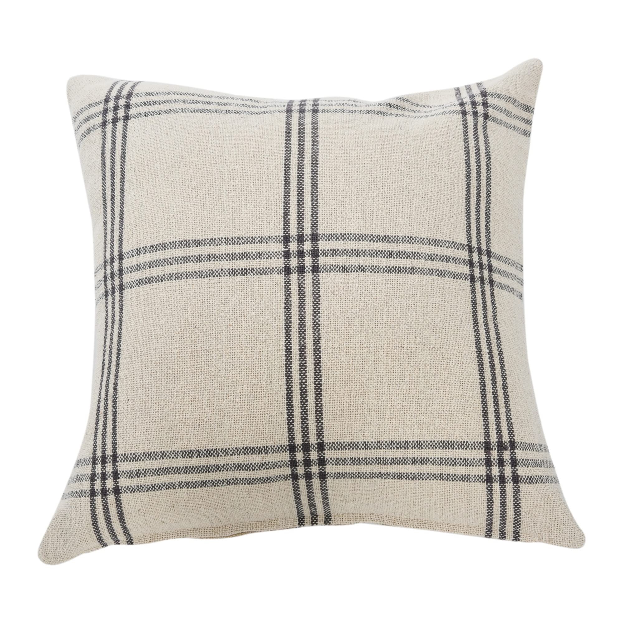 Creative Co-Op Square Plaid Cotton, Grey Pillow Cover