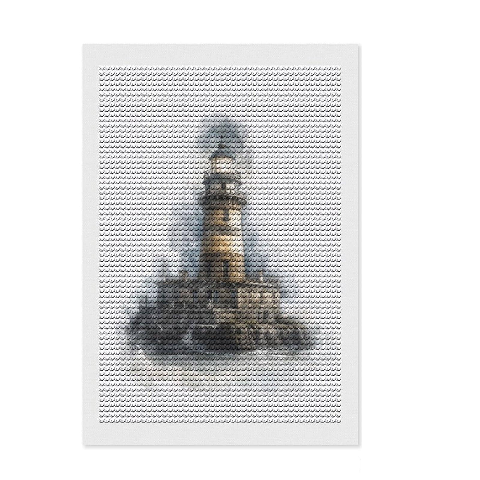 Junmoney Lighthouse Full Drill Diamond Painting Kit 8"x12", Winter Craft, Modern Decor, for Women, Relaxing Handmade Project